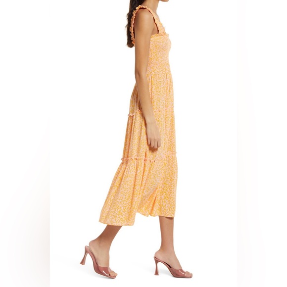 VERO MODA- Smocked Midi Dress - Parfait Pink - Picture 10 of 10